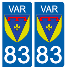 Load image into Gallery viewer, 83 VAR - Stickers pour plaque d'immatriculation, disponible pour AUTO et MOTO