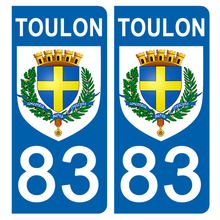 Load image into Gallery viewer, 83 VAR, TOULON - Stickers pour plaque d'immatriculation, disponible pour AUTO et MOTO