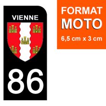 Load image into Gallery viewer, 86 VIENNE - Stickers pour plaque d'immatriculation, disponible pour AUTO et MOTO