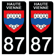 Load image into Gallery viewer, 87 HAUTE VIENNE - Stickers pour plaque d'immatriculation, disponible pour AUTO et MOTO