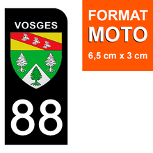 Load image into Gallery viewer, 88 VOSGES - Stickers pour plaque d'immatriculation, disponible pour AUTO et MOTO