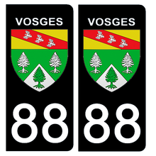 Load image into Gallery viewer, 88 VOSGES - Stickers pour plaque d'immatriculation, disponible pour AUTO et MOTO