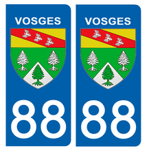 Load image into Gallery viewer, 88 VOSGES - Stickers pour plaque d'immatriculation, disponible pour AUTO et MOTO
