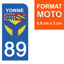 Load image into Gallery viewer, 89 YONNE - Stickers pour plaque d'immatriculation, disponible pour AUTO et MOTO