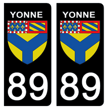 Load image into Gallery viewer, 89 YONNE - Stickers pour plaque d'immatriculation, disponible pour AUTO et MOTO