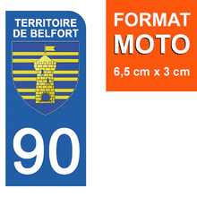 Load image into Gallery viewer, 90 TERRITOIRE DE BELFORT - Stickers pour plaque d'immatriculation, disponible pour AUTO et MOTO