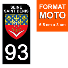Load image into Gallery viewer, 93 SEINE SAINT DENIS - Stickers pour plaque d'immatriculation, disponible pour AUTO et MOTO