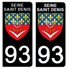 Load image into Gallery viewer, 93 SEINE SAINT DENIS - Stickers pour plaque d'immatriculation, disponible pour AUTO et MOTO
