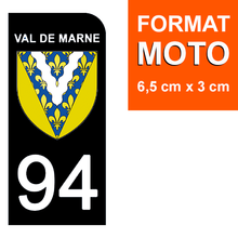 Load image into Gallery viewer, 94 VAL DE MARNE - Stickers pour plaque d'immatriculation, disponible pour AUTO et MOTO
