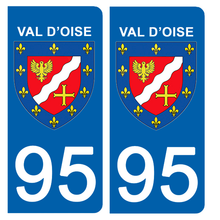 Load image into Gallery viewer, 95 VAL D'OISE - Stickers pour plaque d'immatriculation, disponible pour AUTO et MOTO