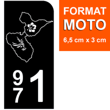 Load image into Gallery viewer, 971 GUADELOUPE - Stickers pour plaque d'immatriculation, disponible pour AUTO et MOTO