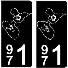 Load image into Gallery viewer, 971 GUADELOUPE - Stickers pour plaque d'immatriculation, disponible pour AUTO et MOTO