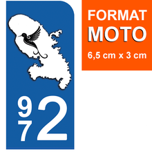Load image into Gallery viewer, 972 MARTINIQUE - Stickers pour plaque d'immatriculation, disponible pour AUTO et MOTO