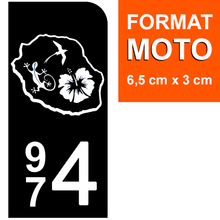 Load image into Gallery viewer, 974 LA REUNION - Stickers pour plaque d'immatriculation, disponible pour AUTO et MOTO