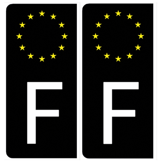 Sticker pour plaque d'immatriculation MOTO, EUROBAND, Bleu ou Noir