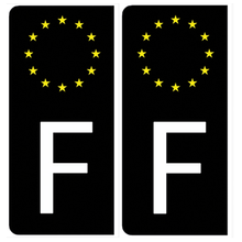 Charger l'image dans la galerie, Stickers pour plaque d'immatriculation AUTO ou MOTO, bleu ou noir- France,