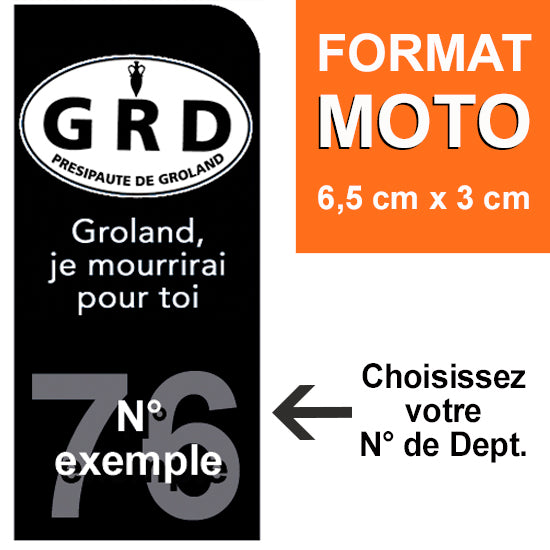 Stickers pour plaque d'immatriculation MOTO, Presipauté de Groland