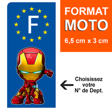 Charger l'image dans la galerie, Sticker pour plaque d'immatriculation MOTO EUROBAND - IRONMAN - bleu ou noir