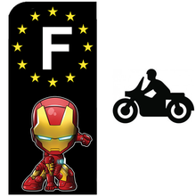 Charger l'image dans la galerie, Sticker pour plaque d'immatriculation MOTO EUROBAND - IRONMAN - bleu ou noir