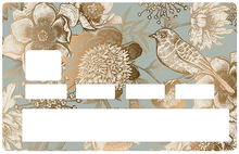 Load image into Gallery viewer, Oiseau d'or - Sticker pour carte bancaire, disponible en deux formats.