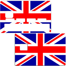 Load image into Gallery viewer, Drapeau Anglais, Union Jack - Sticker pour carte bancaire, disponible en deux formats.