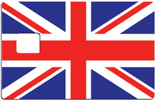 Load image into Gallery viewer, Drapeau Anglais, Union Jack - Sticker pour carte bancaire, disponible en deux formats.