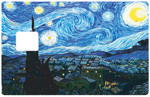 Load image into Gallery viewer, La Nuit étoilée de Van Gogh Sticker - Sticker pour carte bancaire, disponible en deux formats.