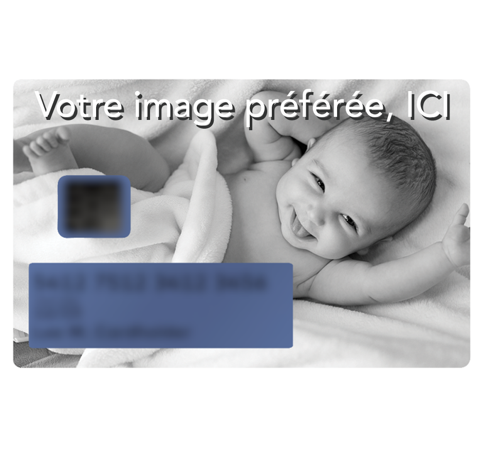 Sticker personnalisé pour carte bancaire avec votre image préférée, CB format MASTER