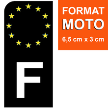 Charger l'image dans la galerie, Stickers pour plaque d'immatriculation AUTO ou MOTO, bleu ou noir- France,