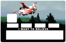 Load image into Gallery viewer, Goldorak, I want to believe - Sticker pour carte bancaire, disponible en deux formats.
