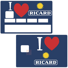 Load image into Gallery viewer, I love RICARD- sticker pour carte bancaire