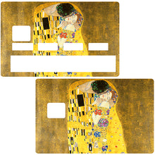 Load image into Gallery viewer, Le baiser de Gustav Klimt - Sticker pour carte bancaire, disponible en deux formats.