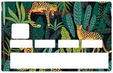 Load image into Gallery viewer, Leopards dans la jungle - Sticker pour carte bancaire, disponible en deux formats.