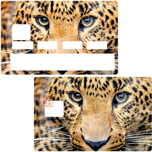 Load image into Gallery viewer, Tête de leopard - Sticker pour carte bancaire, disponible en deux formats.