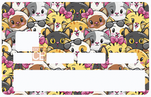 Load image into Gallery viewer, Jamais trop de chats - Sticker pour carte bancaire, disponible en deux formats.