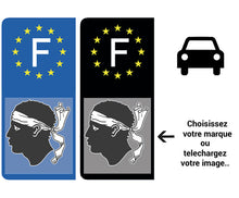 Charger l'image dans la galerie, Personnalisez votre sticker pour plaque d'immatriculation AUTO EUROBAND- Fond Bleu ou Noir