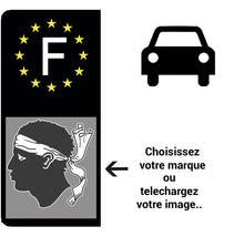 Charger l'image dans la galerie, Personnalisez votre sticker pour plaque d'immatriculation AUTO EUROBAND- Fond Bleu ou Noir