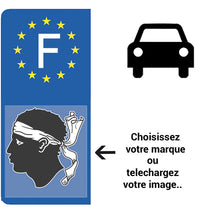 Charger l'image dans la galerie, Personnalisez votre sticker pour plaque d'immatriculation AUTO EUROBAND- Fond Bleu ou Noir