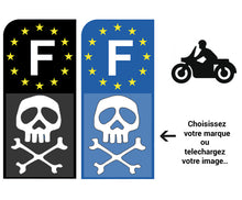 Charger l&#39;image dans la galerie, Personnalisez votre sticker pour plaque d&#39;immatriculation MOTO EUROBAND- Bleu ou Noir
