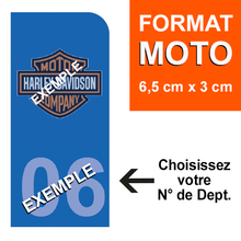 Charger l'image dans la galerie, Sticker pour plaque d'immatriculation MOTO, fond bleu