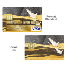 Загрузить изображение в галерею, Синий и золотой мрамор - наклейка для кредитной карты