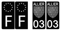 Charger l&#39;image dans la galerie, 03 ALLIER - Stickers pour plaque d&#39;immatriculation, disponible pour AUTO et MOTO
