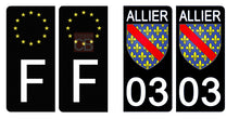 Charger l&#39;image dans la galerie, 03 ALLIER - Stickers pour plaque d&#39;immatriculation, disponible pour AUTO et MOTO
