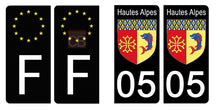 Charger l&#39;image dans la galerie, 05 HAUTES ALPES - Stickers pour plaque d&#39;immatriculation, disponible pour AUTO et MOTO
