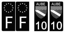 Charger l&#39;image dans la galerie, 10 AUBE - Stickers pour plaque d&#39;immatriculation, disponible pour AUTO et MOTO

