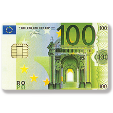 Load image into Gallery viewer, 100 Euros - credit card sticker, 2 credit card formats available
