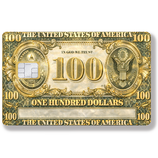100 Dollars Gold, Credit Card Skin, US format