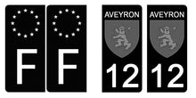 Charger l&#39;image dans la galerie, 12 AVEYRON - Stickers pour plaque d&#39;immatriculation, disponible pour AUTO et MOTO
