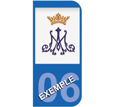 Stickers personnalisé pour plaque d'immatriculation AUTO, Fond BLEU