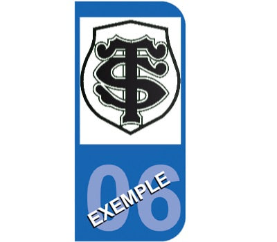 Stickers personnalisé pour plaque d'immatriculation AUTO, Fond BLEU